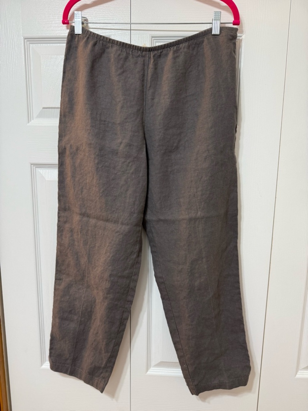 Eileen Fisher 100% Linen Pull-On Pants in Charcoal Gray – Women’s Medium